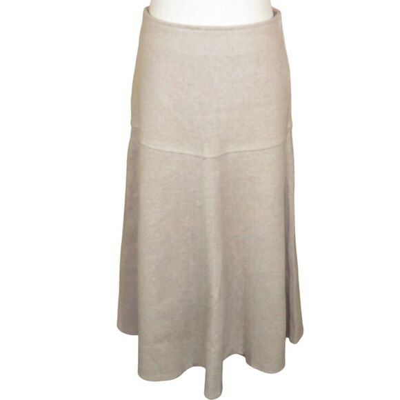 OGL Warm Cozy CashSoft Wool-like Flared Side Zip Maxi Skirt In Oatmeal Sz Medium - Picture 2 of 7